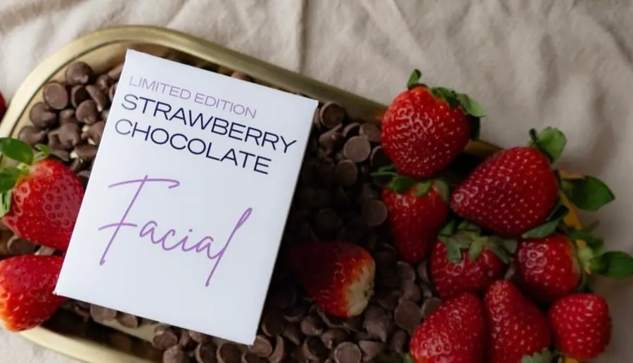 Strawberry and chocolate facial ingredients